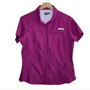 Habit | Valley Trail Short Sleeve Fuchsia Pink Outdoor Shirt Size Medium